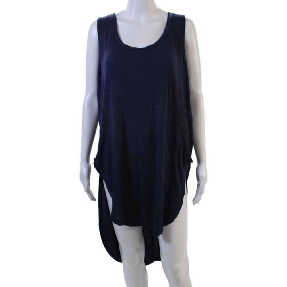 Deletta Anthropologie Women Dark Blue Sleeveless Tunic Dress Midcalf Size L